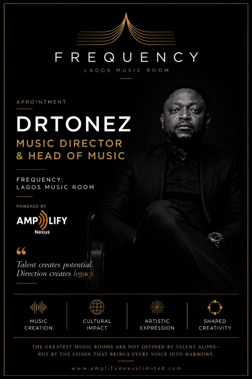Official cover of Drtonez as Music Director of Frequency : Lagos Music Room