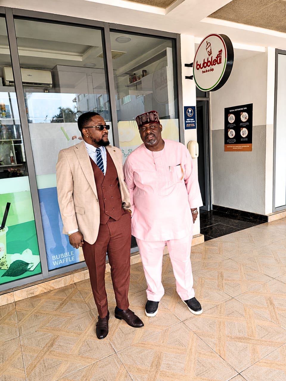 Drtonez pictured with Chief Obi Asika, Director-General and Chief Executive Officer of the National Council for Arts and Culture